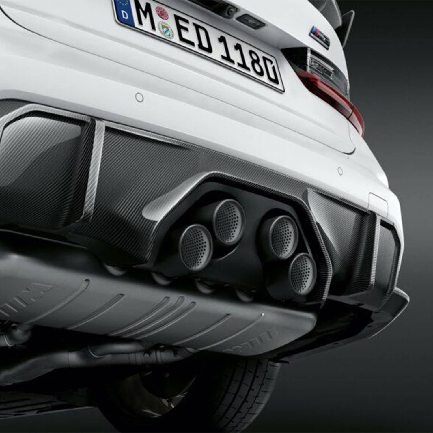 BMW Genuine M Performance G80 M3 G82 M4 Trio Exhaust Diffuser in Prepreg Carbon Fibre