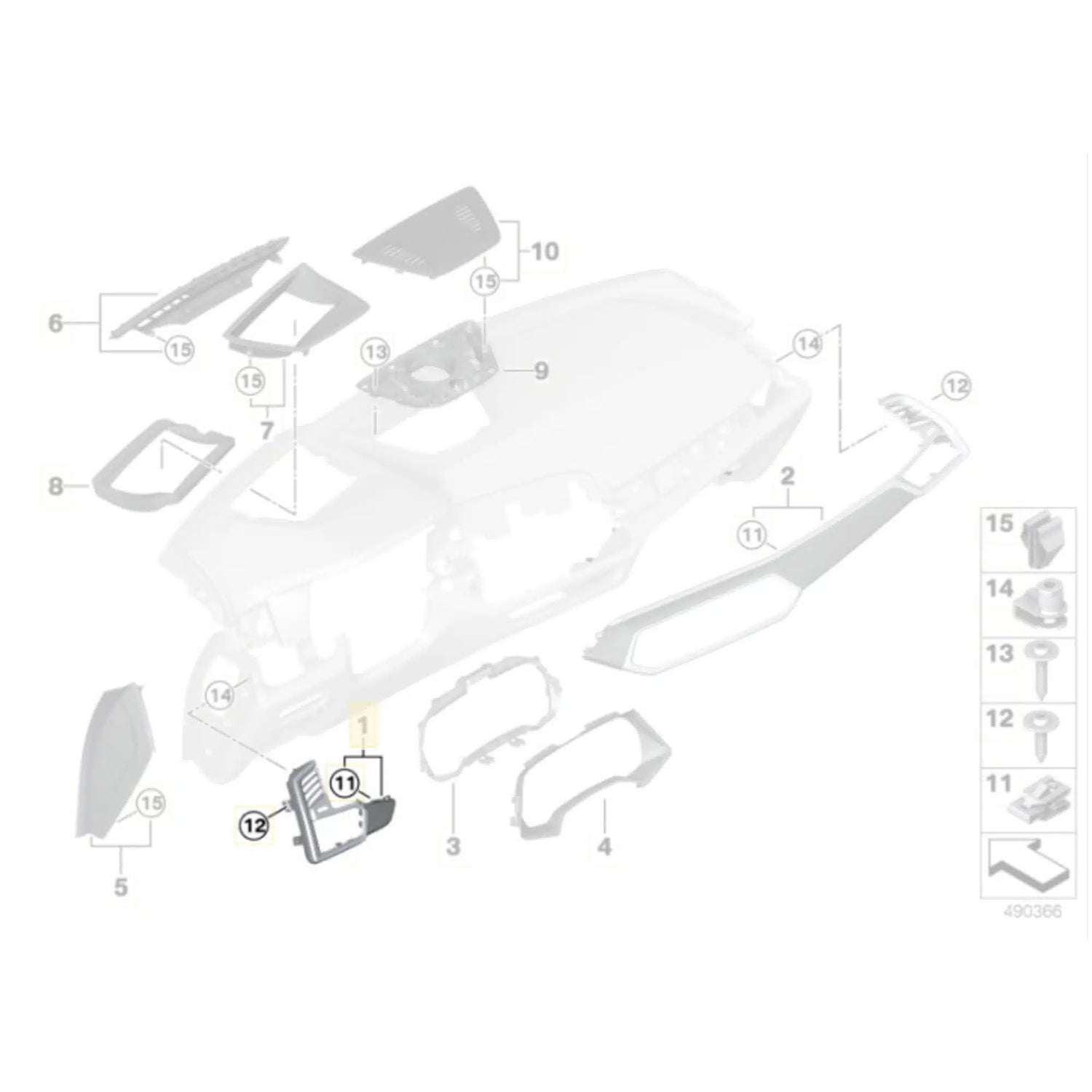 Genuine BMW F95 X5M, G05 X5, F96 X6M & G06 X6 Pre-LCI M Performance Carbon Fibre Air Vent Trim