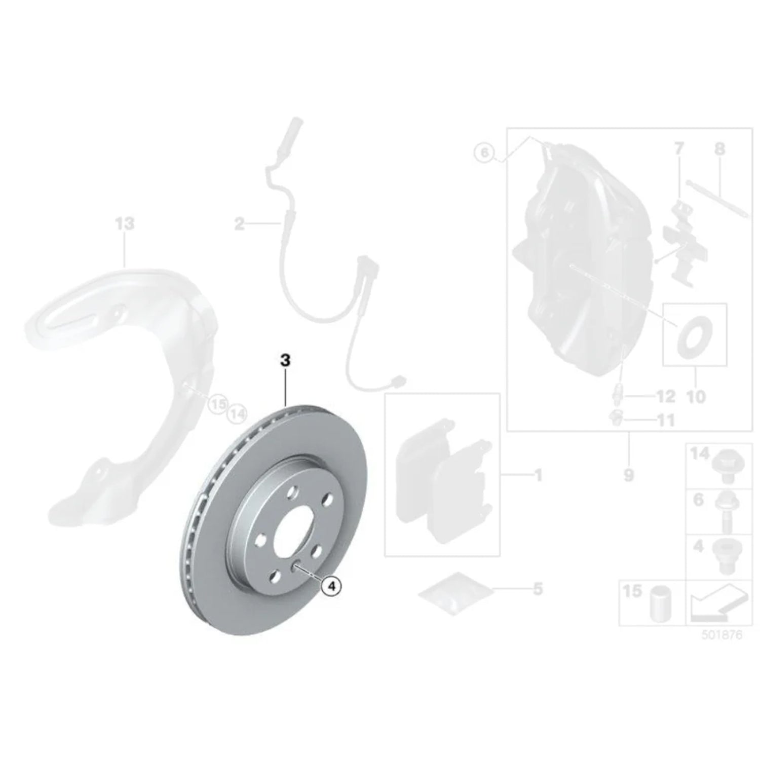 Genuine BMW OEM Front Brake Discs/Rotors Pair For F40 M135i & F44 M235i